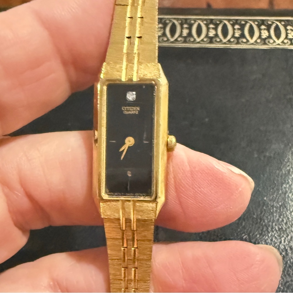 Vintage Citizen Gold and Black Women's Watch